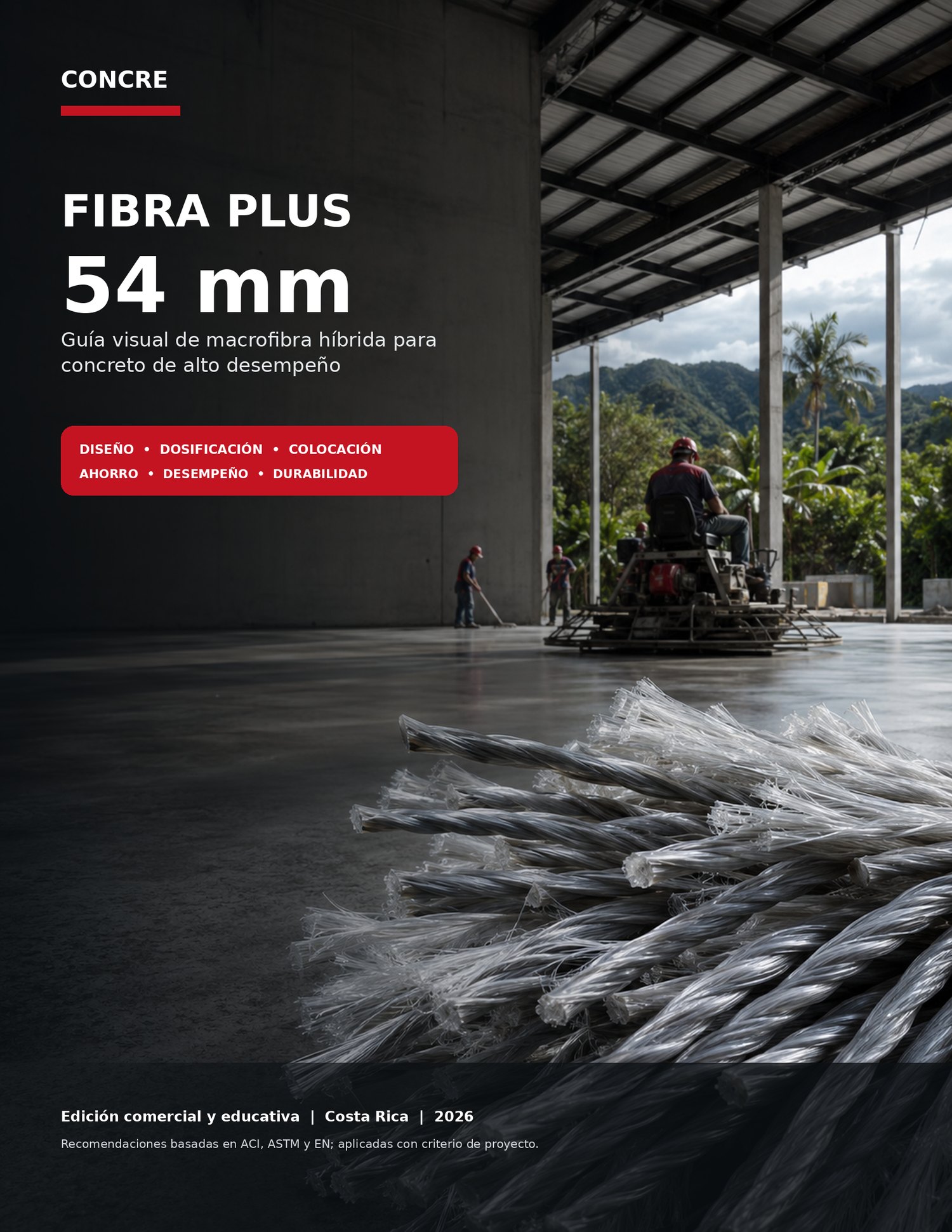 Guía de Fibra Plus 54 mm, macrofibra estructural para concreto — Concreequipos Costa Rica